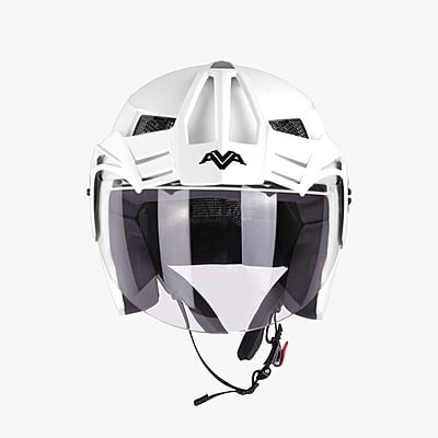 STEELBIRD SBH-23 AVA DASHING WITH PEAK WHITE C/V (M)