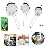 STAINLESSS STEEL STRAINER STAINLESS STEEL SIEVE 3PIECE PER SET