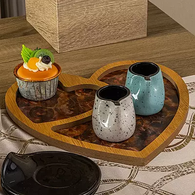 صحن خشب للضيافة - عدة أشكال صحن خشب للضيافة - عدة أشكال