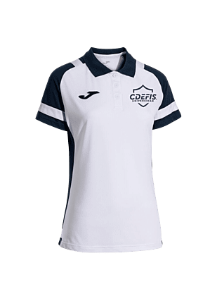 Polo Mujer Manga Corta Líder Blanco Marino