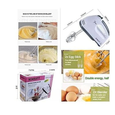 Scarlett 7 Speed Electric Hand Mixer Whisk Egg Beater - 260W