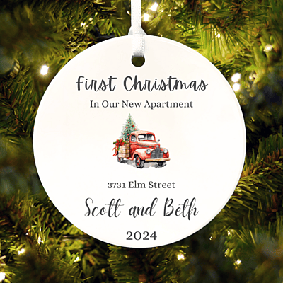 New Apartment Personalized 2024 Ornament, Treasured Quality Lasting Ceramic Keepsake, First Christmas Lasting Treasure, Heirloom Custom Gift