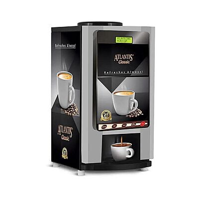 Atlantis Classic 2 lane vending machine dispensing hot beverages.