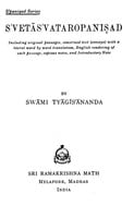 Svetasvatara Upanishad - Translated By Swami Tyagisananda Svetasvatara Upanishad - Translated By Swami Tyagisananda