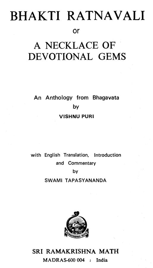 Bhakti Ratnavali Bhakti Ratnavali