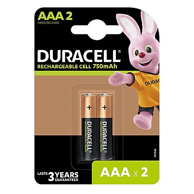 Duracell Rechargeable AAA 750mAh Batteries (Pack of 2)