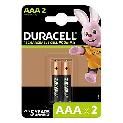 Duracell Rechargeable AAA 900mAh Batteries (Pack of 2)