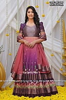 B809: Beautiful Banarasi Silk Long 2Pc Set