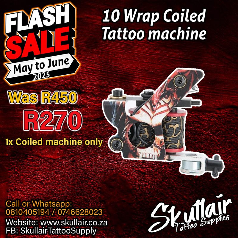 Coiled Tattoo Machine (10 Wrap) Printed