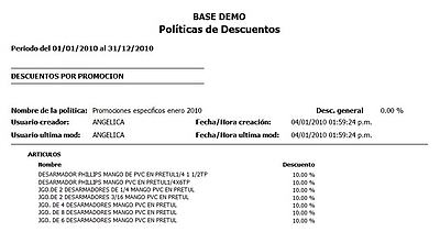 Políticas De Descuentos