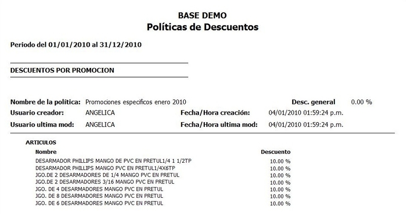 Políticas De Descuentos Políticas De Descuentos