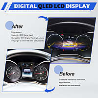 12.3" Digital Instrument Cluster for Mercedes-Benz C-Class W205 & GLC X253 (2015-2019) | OEM Fit | HDMI Input | Multi-UI Display