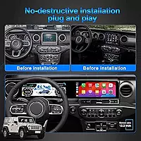 Android Car Radio & Digital Cluster for Jeep Wrangler JL/Gladiator JT 2018–2023 | 8+128GB GPS Stereo Navigation Unit (Grey)