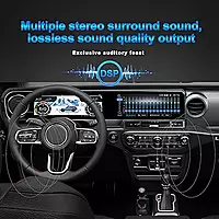 Android Car Radio & Digital Cluster for Jeep Wrangler JL/Gladiator JT 2018–2023 | 8+128GB GPS Stereo Navigation Unit (Grey)
