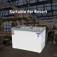 Suitable for Resort: Blue Star glass top Deep Freezer 350 Litre Price