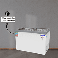 Blue Star glass top Deep Freezer 350 Litre Price Available in 2 Glass Door