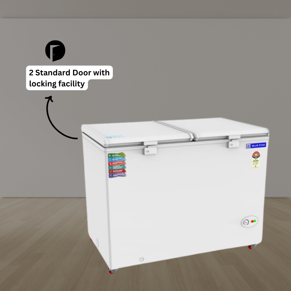 Blue star 400 liter Deep freezer Price with 2 Standard Door & locking facility