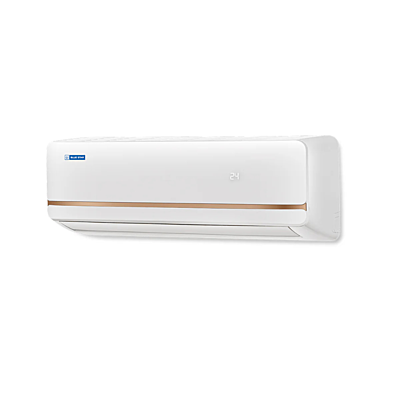 Close-up of the Blue Star Fixed Speed Split AC 1 Ton, showing its sleek design.