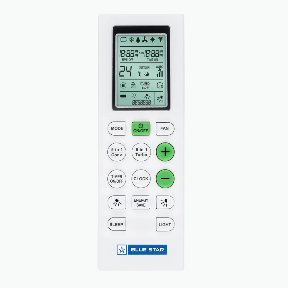 Blue Star IA318QCU Inverter Split AC-1 .5 Ton 3 Star with LCD Display Remote.