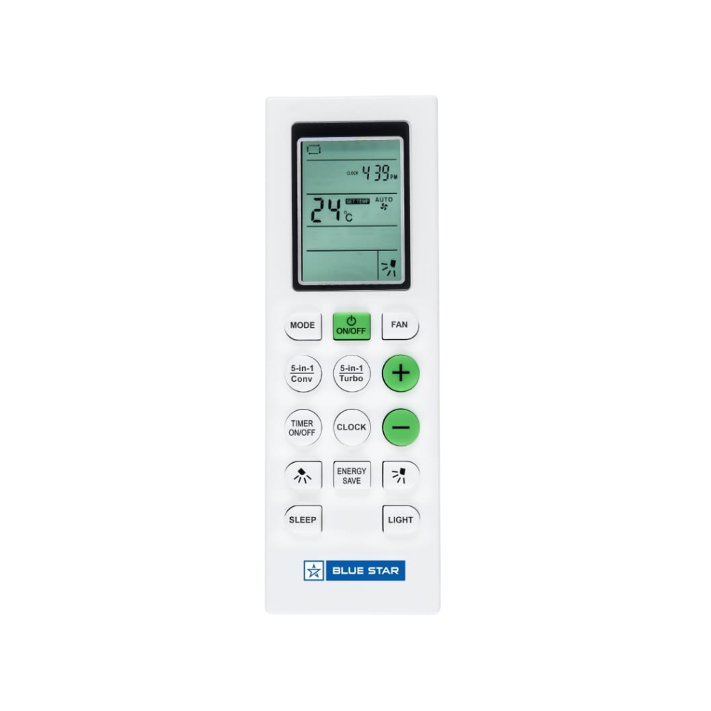 Remote control for Blue Star IC312NNU AC unit.