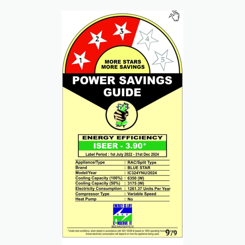 Energy-efficient cooling with the Blue Star IC324YNU Inverter Split AC.