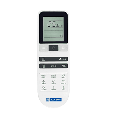 Remote control for the Blue Star IC712QCUS Inverter Split AC-1 Ton 5 Star