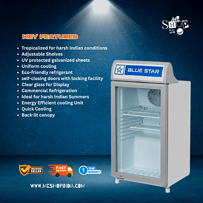 Blue Star Visi Cooler VC95A: a compact 95-liter display fridge.