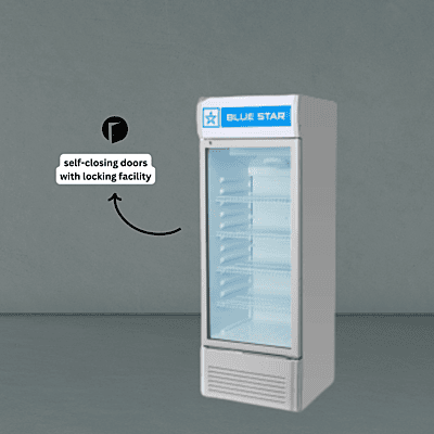 Blue Star 250L visi cooler with internal shelves. Blue Star 250L visi cooler with internal shelves.