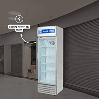Blue Star Visi Cooler VC190A: a 165-liter beverage display fridge. Blue Star Visi Cooler VC190A: a 165-liter beverage display fridge.