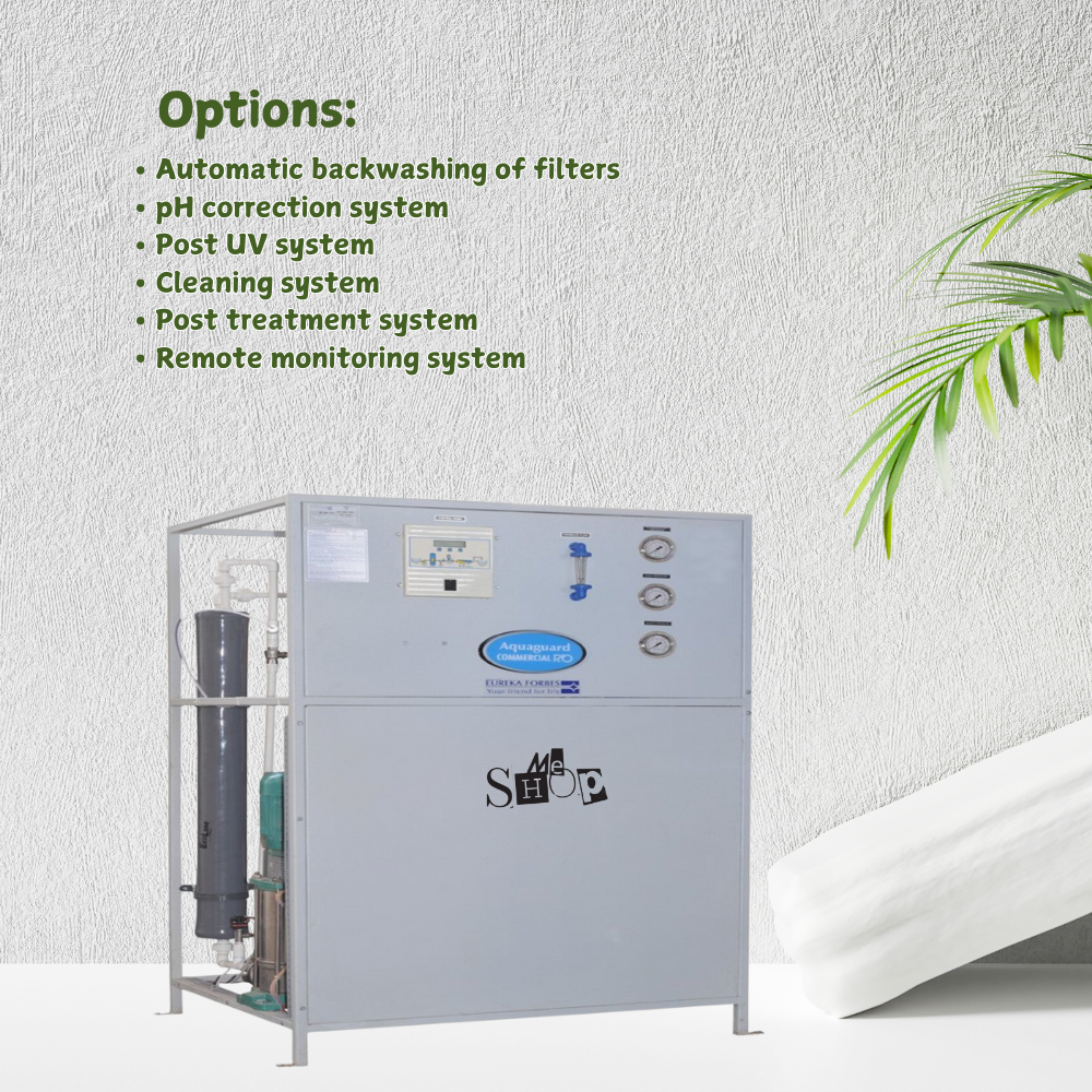 The high-pressure pump and RO membrane housing of the Aquaguard 100 LPH system.