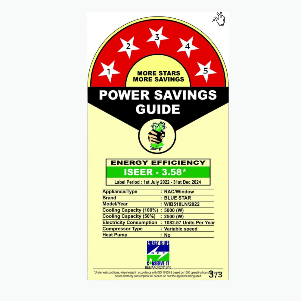 Energy-efficient cooling with Blue Star Inverter Window AC-WIB518LN 1.5 Ton 5 Star
