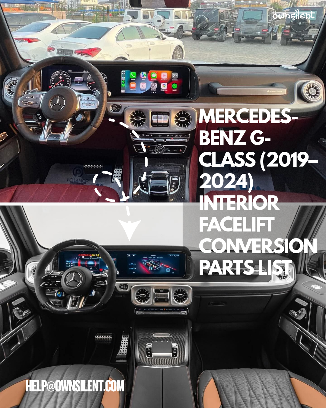 Mercedes-Benz G-Class (2019β2024) Interior Facelift Conversion Parts List Mercedes-Benz G-Class (2019β2024) Interior Facelift Conversion Parts List
