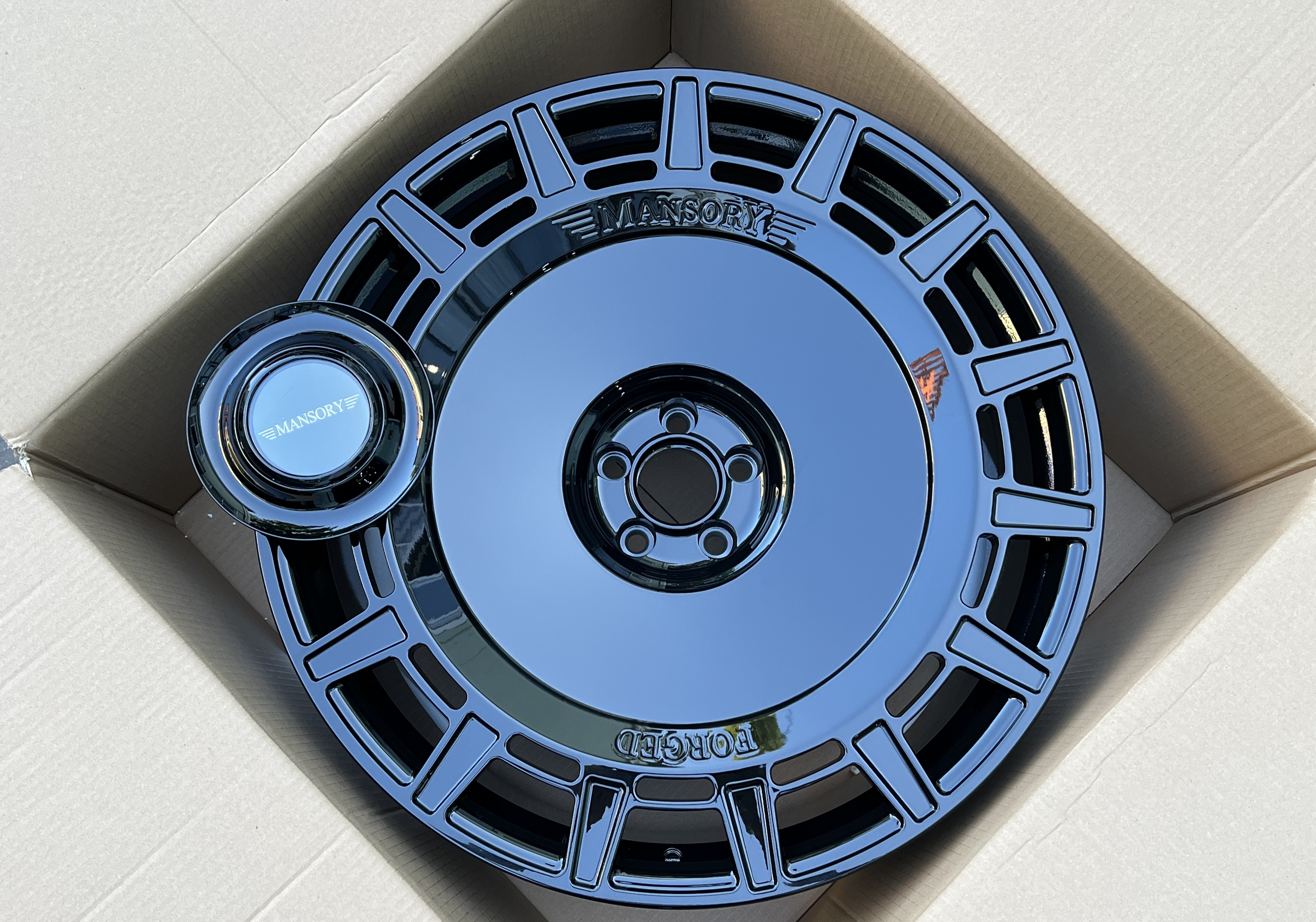 Mansory Design Forged Gloss Black Alloy Wheel | Premium 6061-T6 Monoblock Design for Rolls-Royce