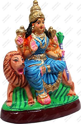 Unikk Durga Paper Mache Golu Doll for Navarathri (Multicolor)