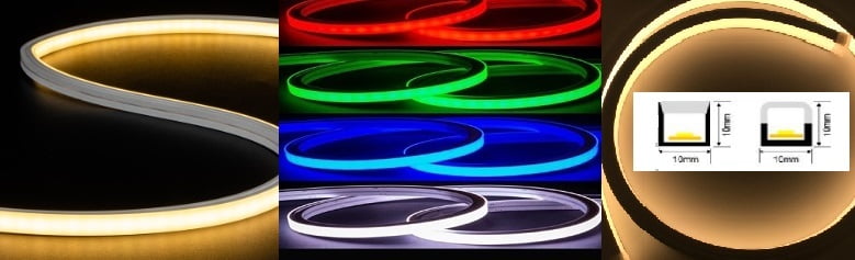 NEON-FLEX RGBW, 24VDC, 10X10MM, 12-WATTS/METER