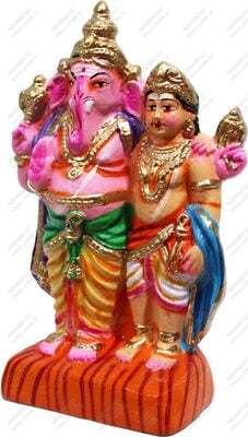 Unikk Ganesh Murugan Paper Mache Golu Doll for Navarathri (Multicolor)