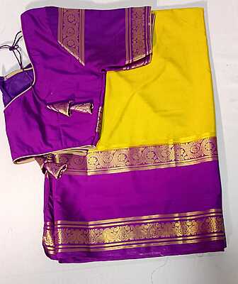 D002: Ready To Ship Beautiful Semi Mysore Silk Saree With Stitched Blouse