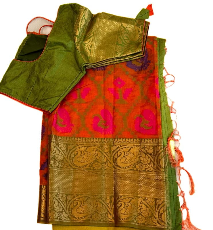 B1151: Ready to Ship Chanderi Silk Saree With Stitched Blouse