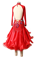 Crimson Red Ruffled Latin Dress Crimson Red Ruffled Latin Dress