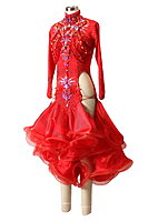 Crimson Red Ruffled Latin Dress Crimson Red Ruffled Latin Dress