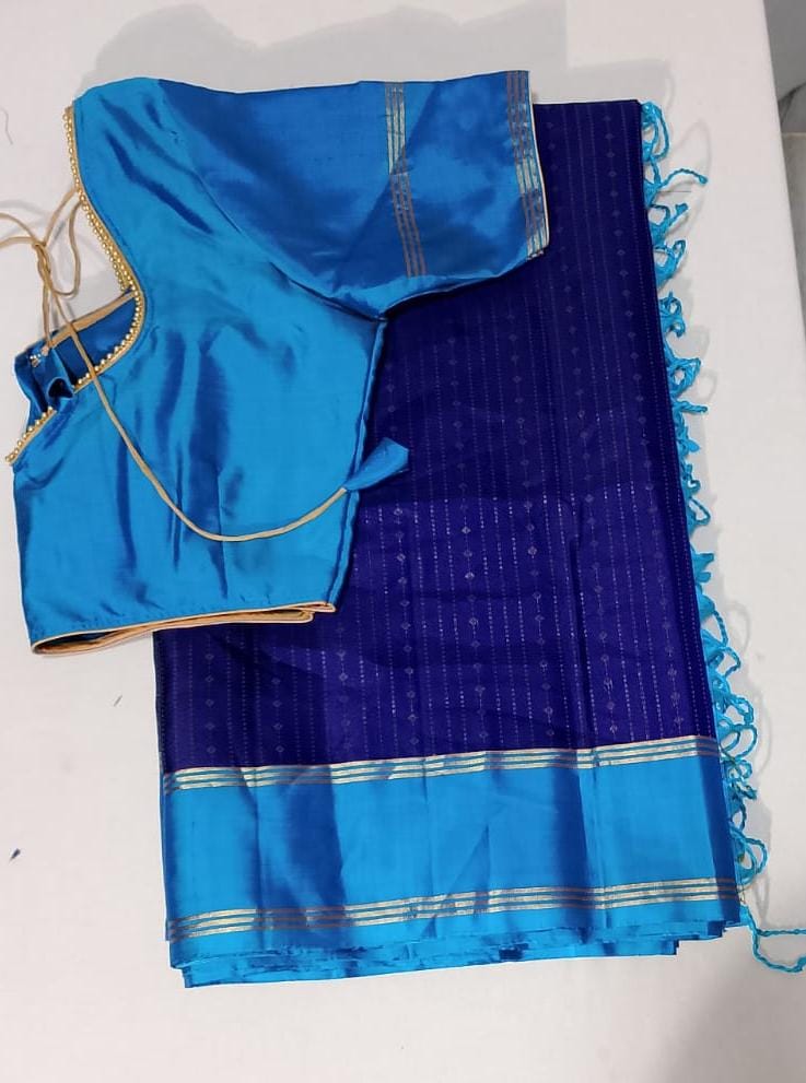 C202: Ready To Ship Beautiful Pure Kanichipattu Saree With Stitched Blouse