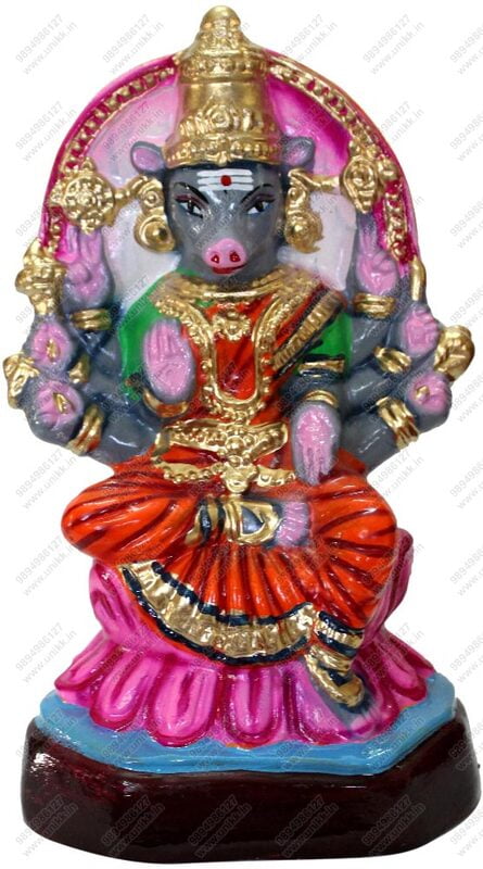 UNIKK Varahi Amman 29 cm Height Made of Eco Friendly Paper Mache Multicolor