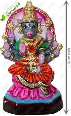 UNIKK Varahi Amman 29 cm Height Made of Eco Friendly Paper Mache Multicolor