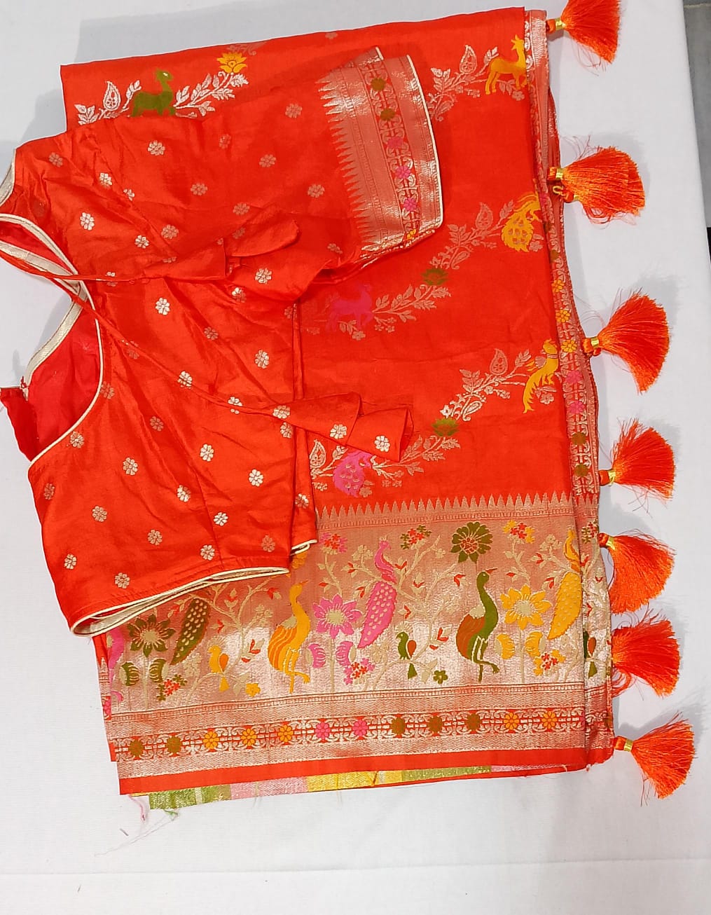 C197: Ready To Ship Beautiful Soft Silk Saree With Stitched Blouse