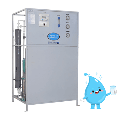 Aqua guard 500 LPH RO Plant - Side View showing compact design Aqua guard 500 LPH RO Plant - Side View showing compact design