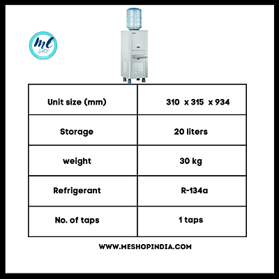 Stainless steel Usha SS2020BG cooler for bottled water. Stainless steel Usha SS2020BG cooler for bottled water.