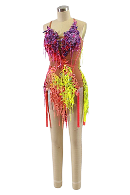 Stunning Multicolored Lace Rhythm Dress