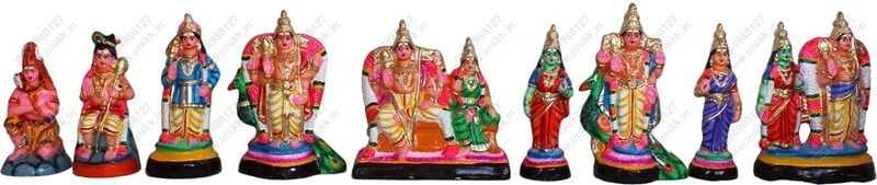 UNIKK Arupadai Veedu Set Paper Mache Navarathri Golu Doll 25 cms Height UNIKK Arupadai Veedu Set Paper Mache Navarathri Golu Doll 25 cms Height