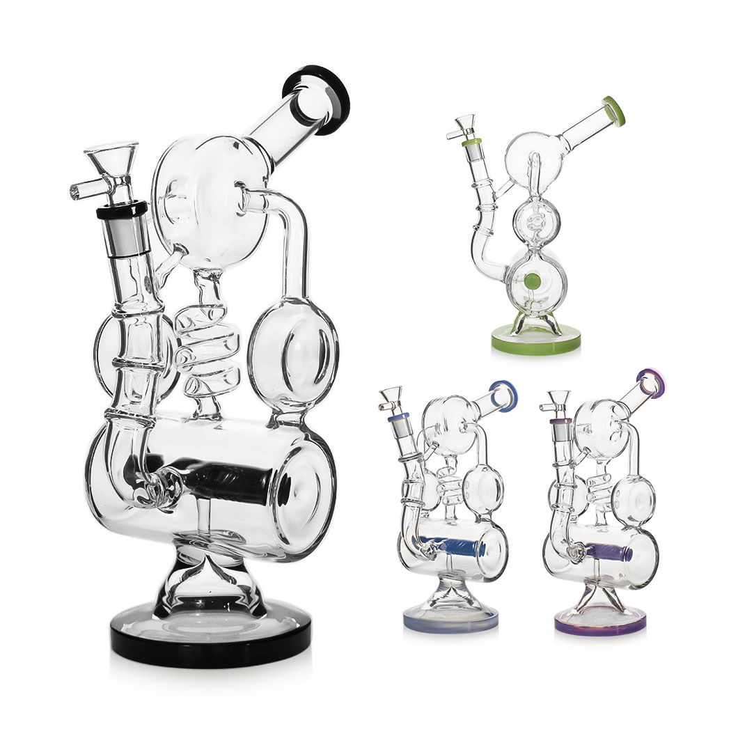11" Inline Diffuser Perc Bent Neck Recycler