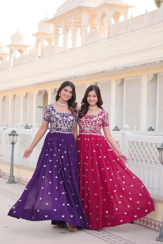 B140: Beautiful Georgette Long Frocks